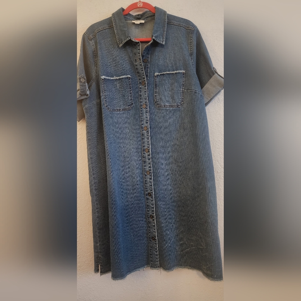 Style & Co Denim Button-Up Dress